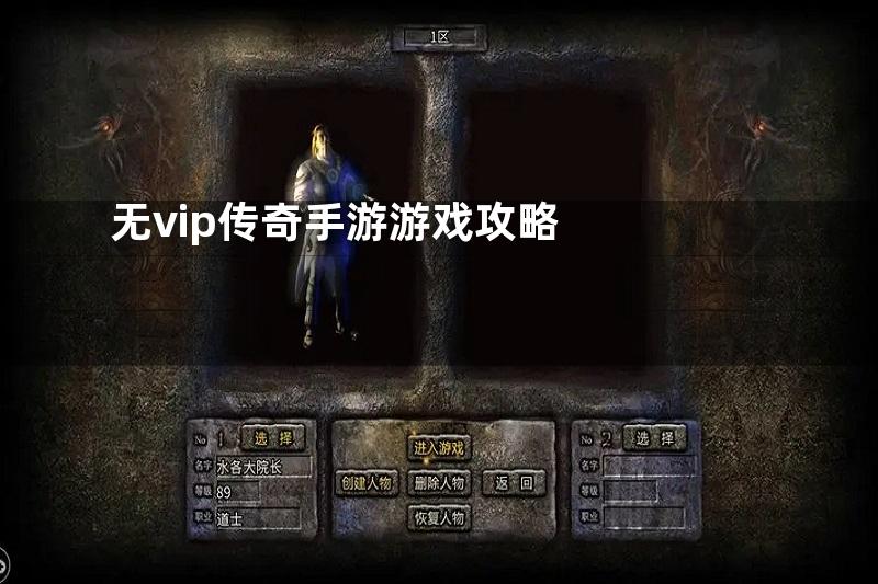 无vip传奇手游游戏攻略